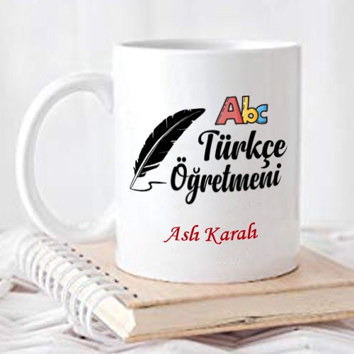 Türkçe Öğretmenine Kupa Bardak, öğretmene hediye,hediye kupa